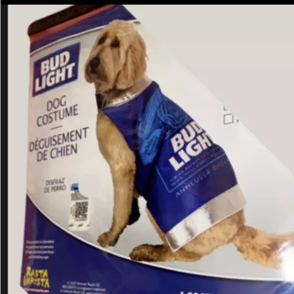 Bud Light Dog Costume Anheuser Busch Size 2x/3x or Med/Large Halloween